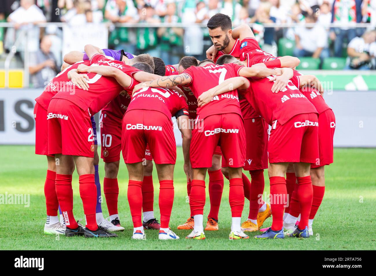 Team of Widzew Lodz are seen during the Polish PKO Ekstraklasa League