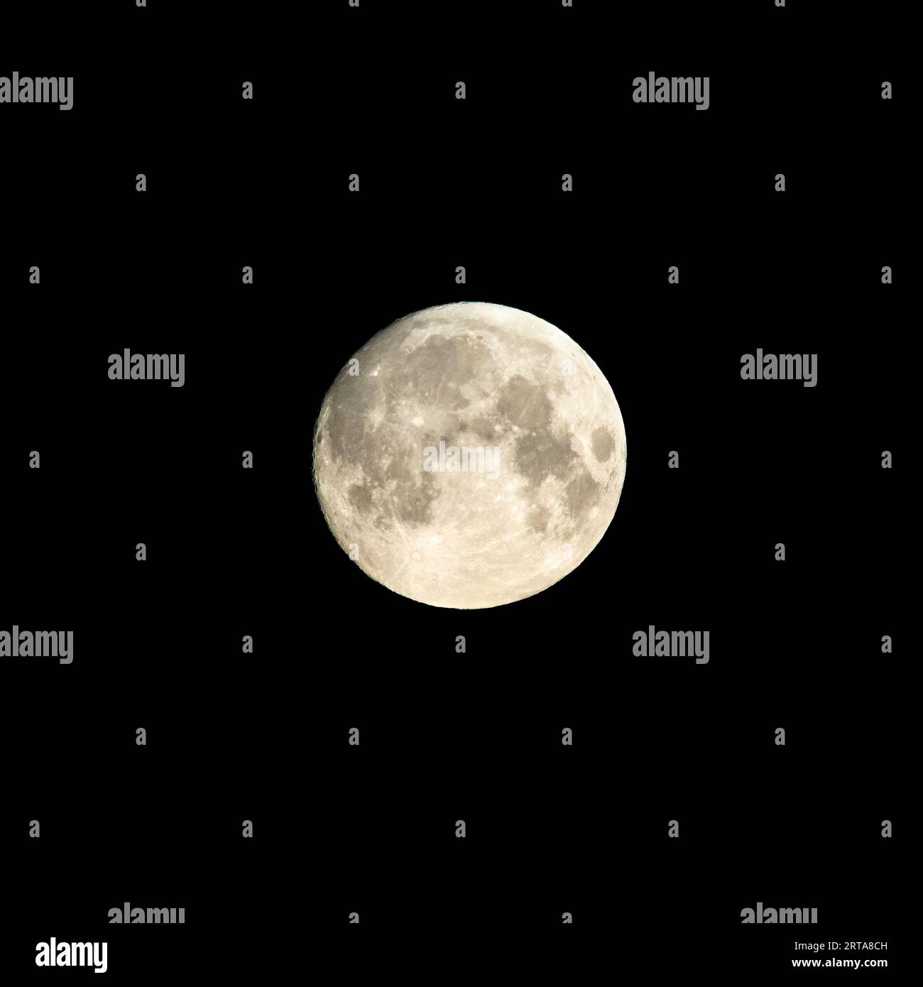 Detailed image of the full moon. Full moon against the black night sky ...