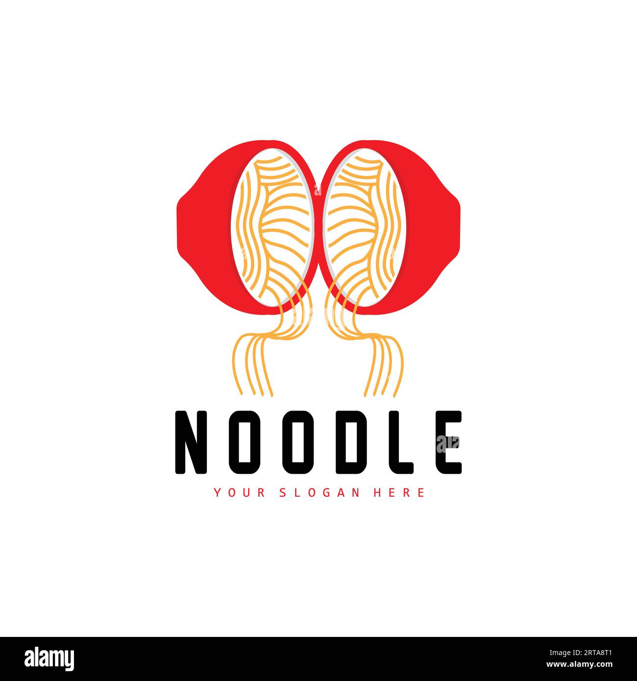 Noodle Logo, Ramen Vector, Chinese Food, Fast Food Restaurant Brand Design, Product Brand, Cafe, Company Logo Stock Vector