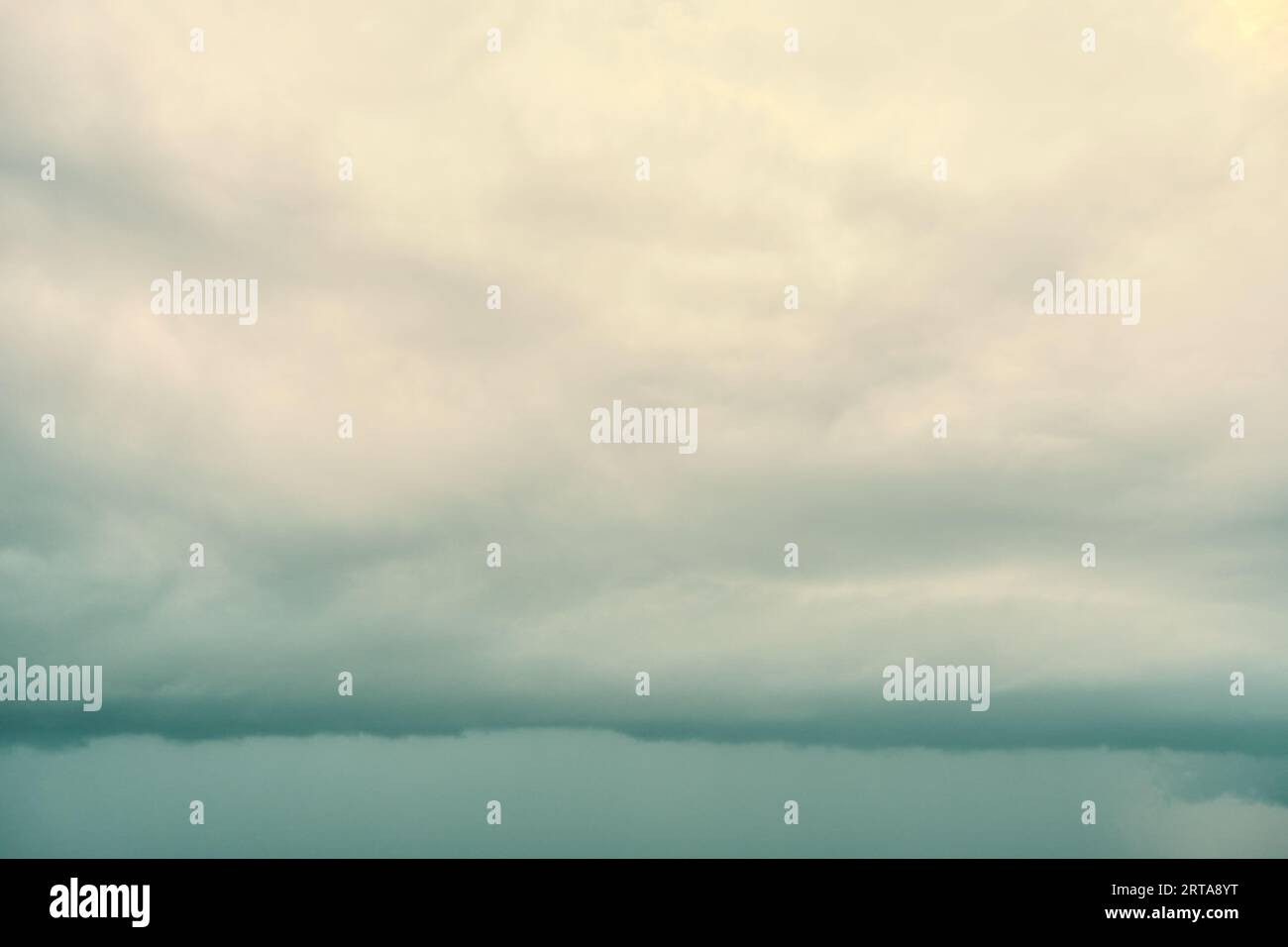 Dramatic rainy sky and dark clouds. Stock Photo