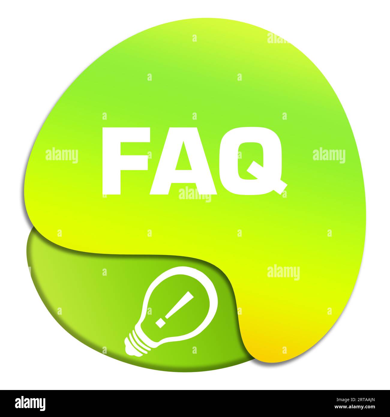 FAQ - Frequently Asked Questions Green yellow Gradient Bulb Text Circular Stock Photo