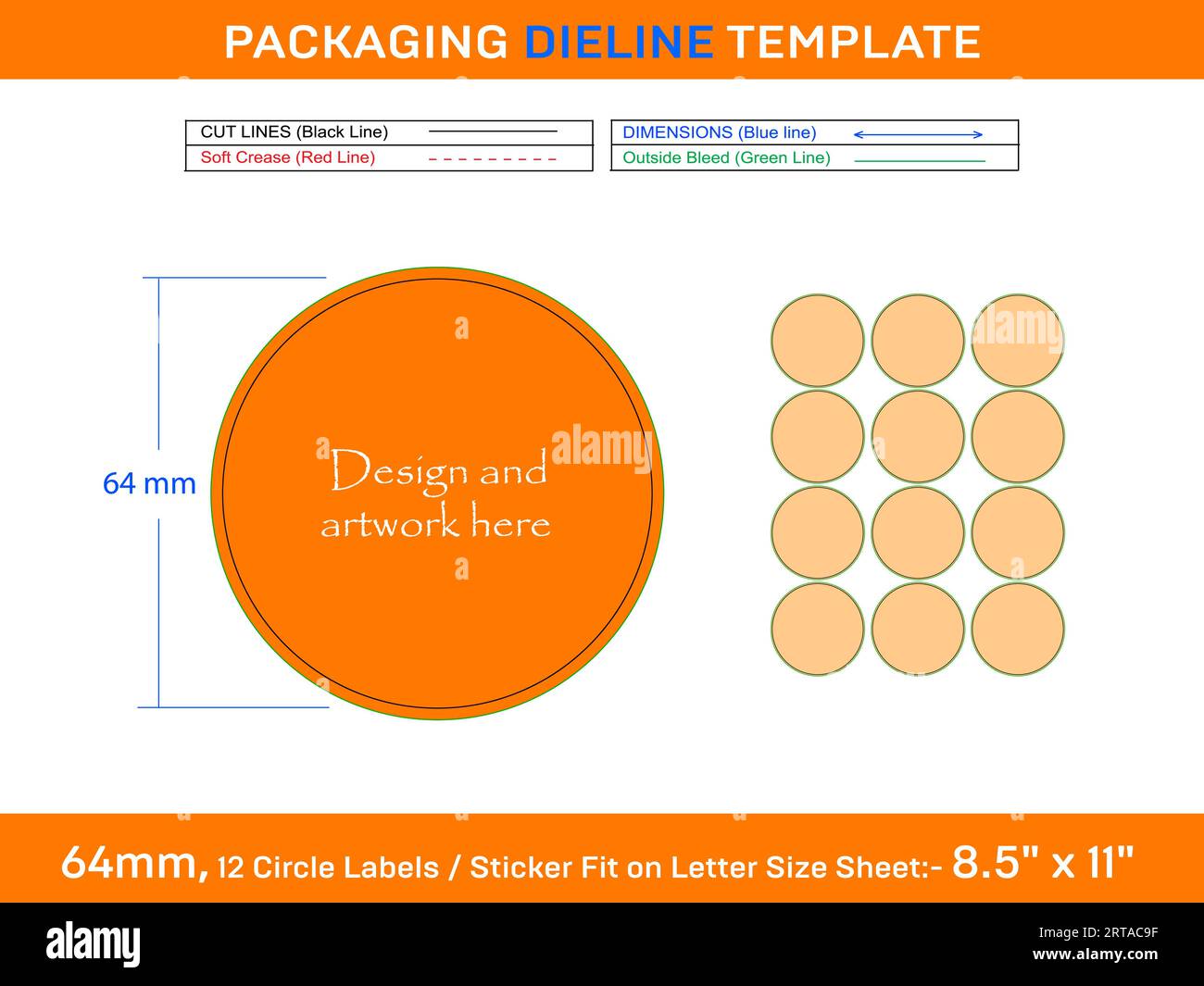 3 Adhesive Address Labels Die line Template 199.6 x 289.1 mm Stock