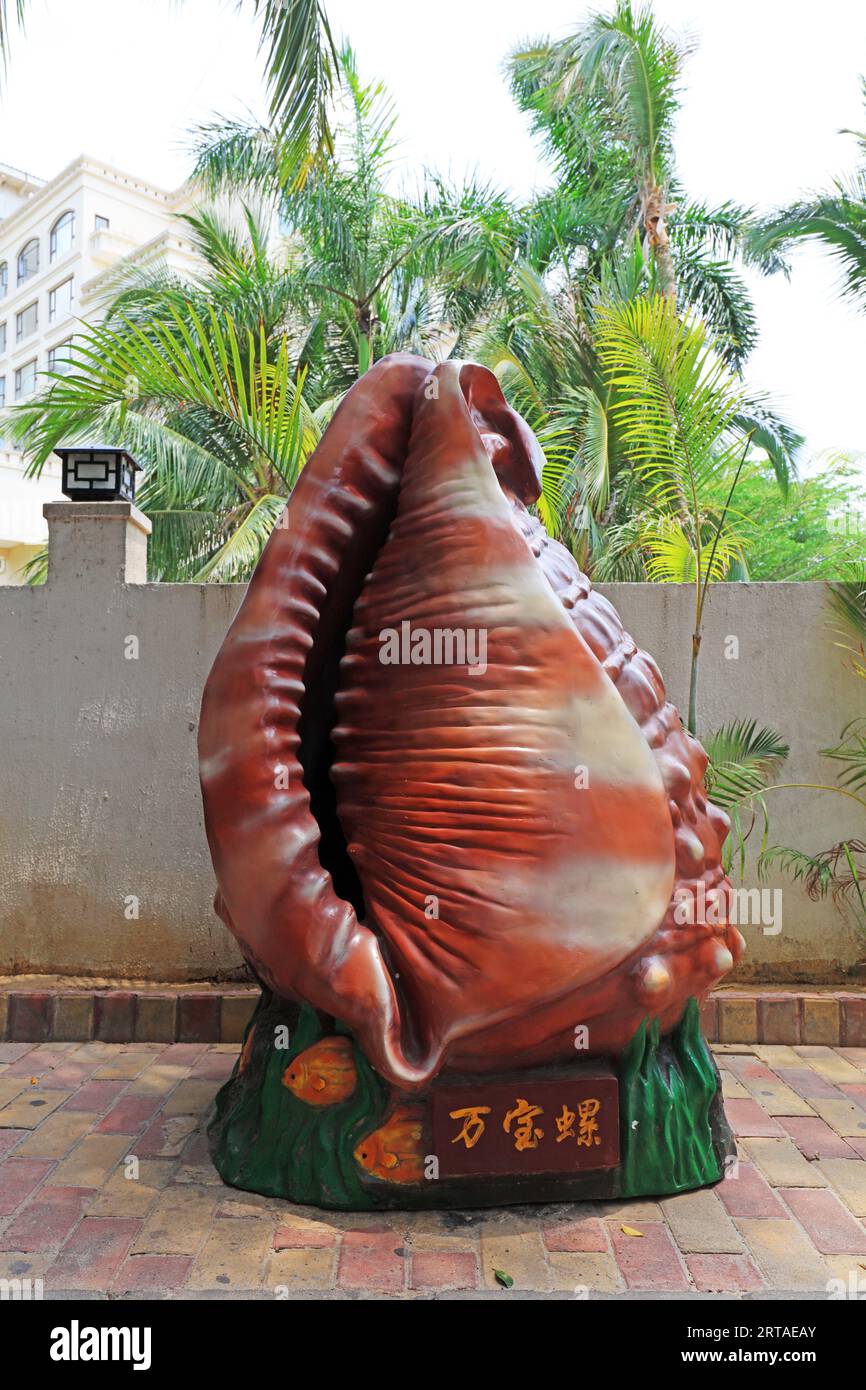 Huge shell sculpture in Sanya, South China Stock Photo