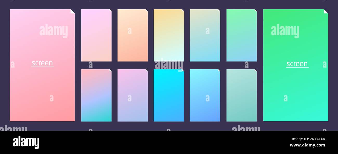 Soft pastel gradient smooth and vibrant color background set for ...