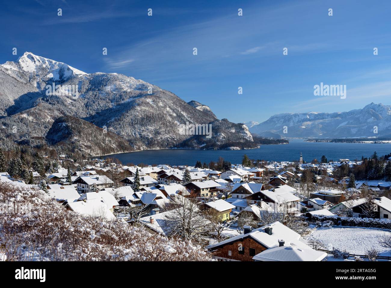 Schafberg above St. Gilgen and Wolfgangsee, St. Gilgen, Salzkammergut ...