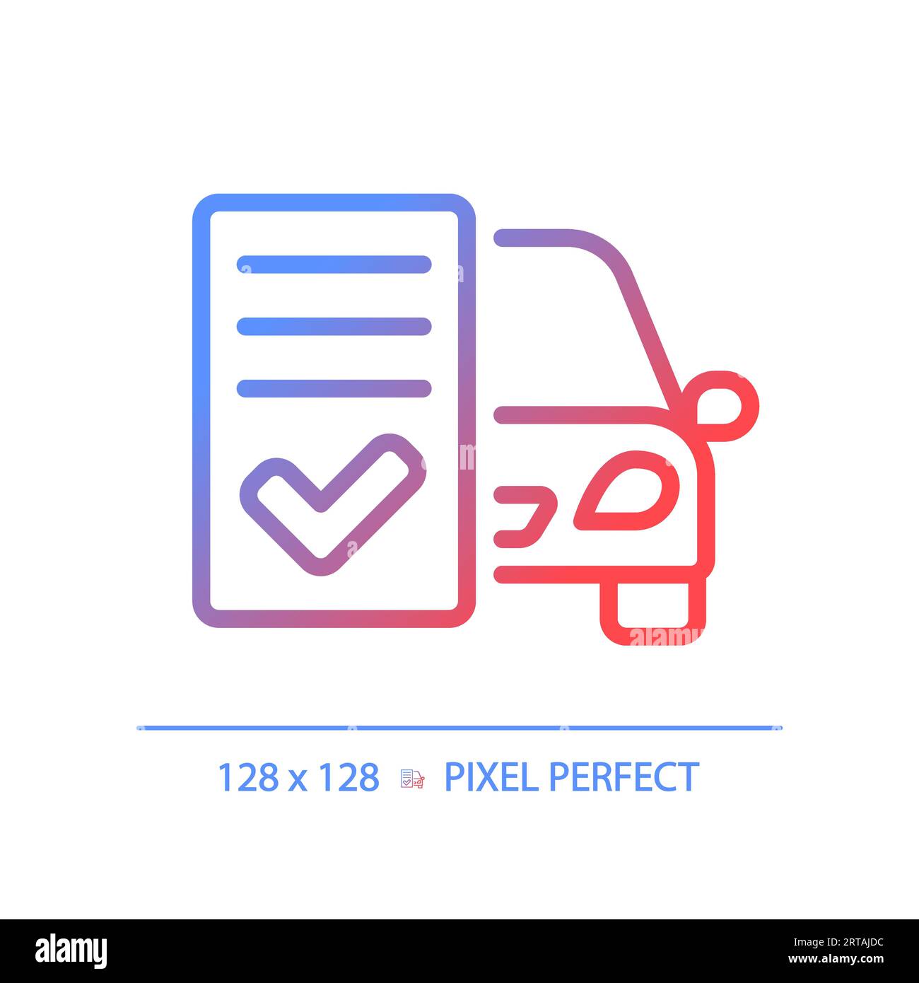 2D thin linear gradient car insurance icon Stock Vector