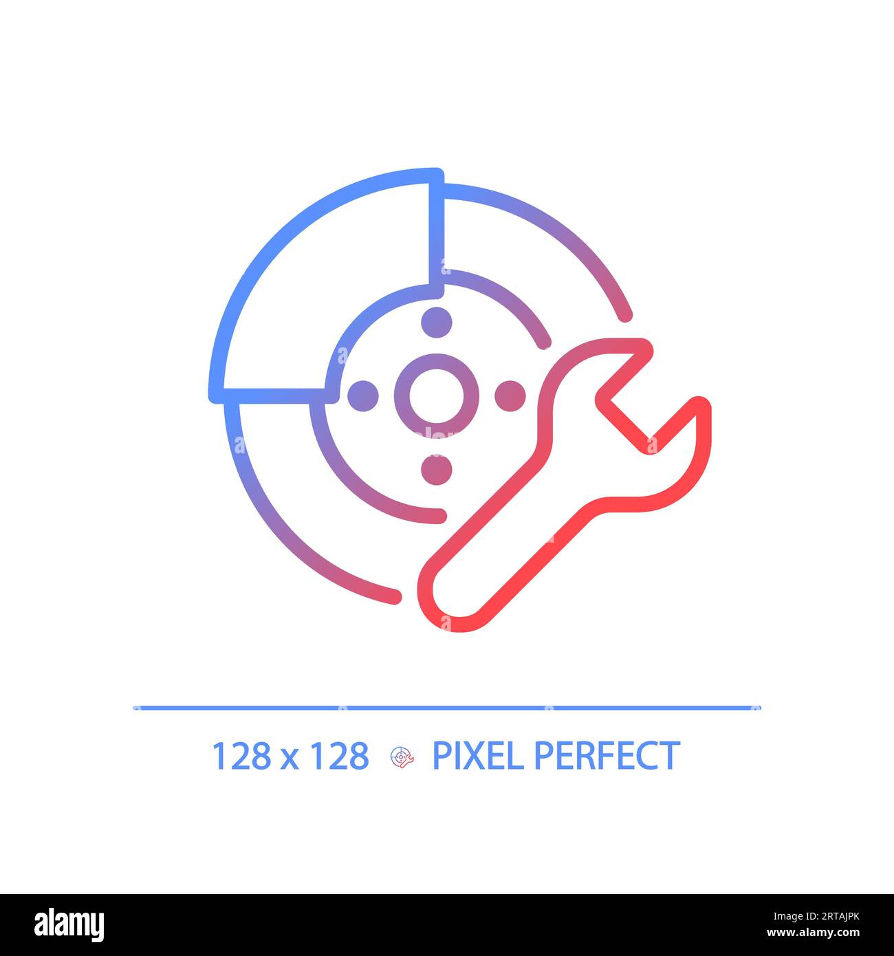 2D thin linear gradient car disc brake repair icon Stock Vector Image