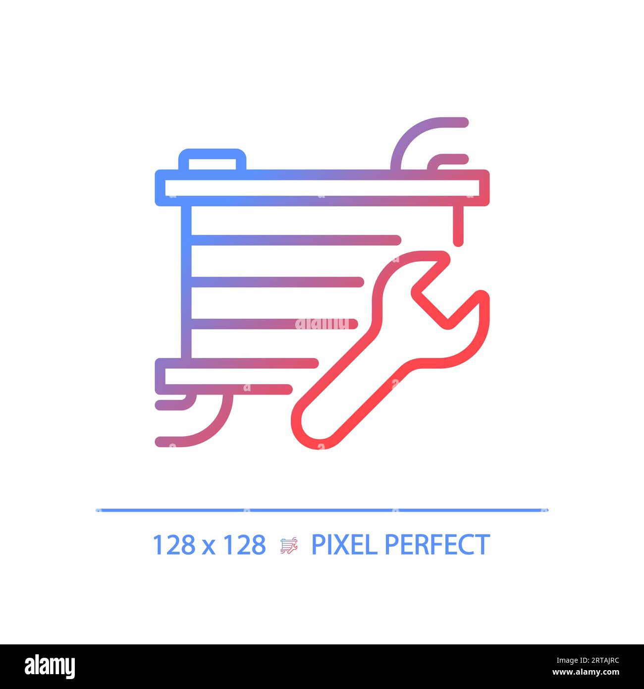 2D thin linear gradient car radiator repair icon Stock Vector Image