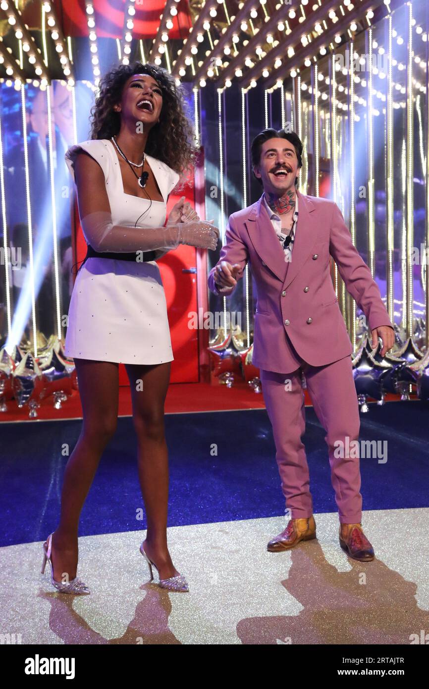 Rome, Italy. 11th Sep, 2023. Rome, Cinecittà Studios, entrances to the TV show 'Big Brother'. In the photo: Samira Lui, Lorenzo Remotti Credit: Independent Photo Agency/Alamy Live News Stock Photo