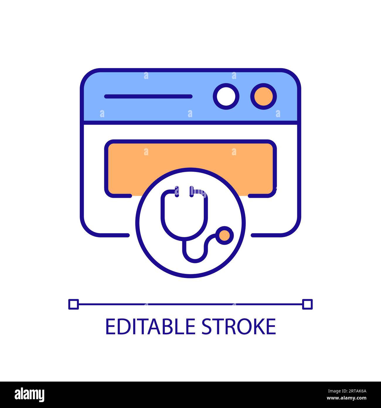 2D thin linear colorful implement in practice icon Stock Vector