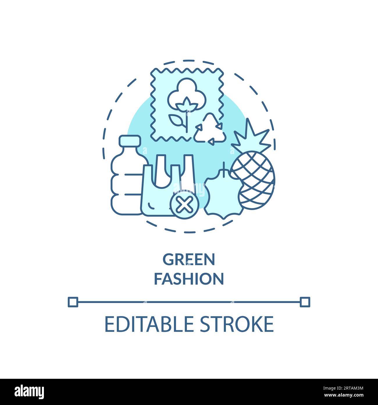 2D customizable thin line icon green fashion concept Stock Vector