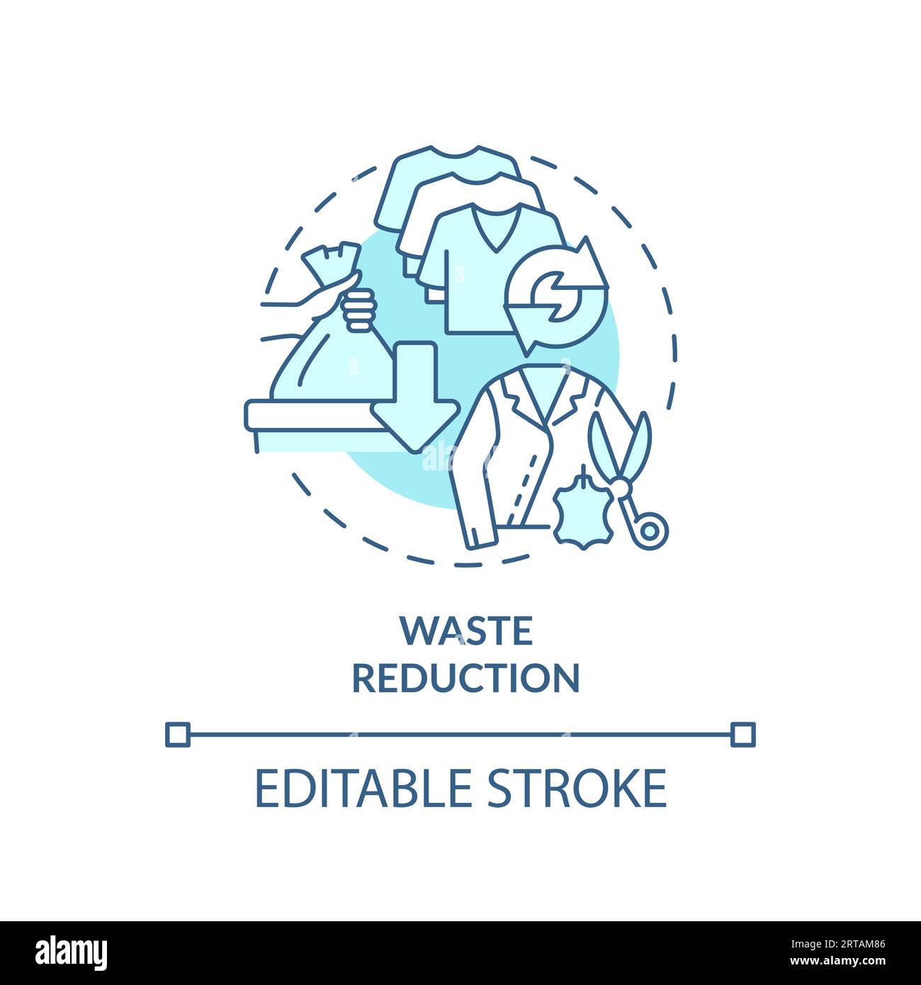 2D customizable thin line icon waste reduction concept Stock Vector