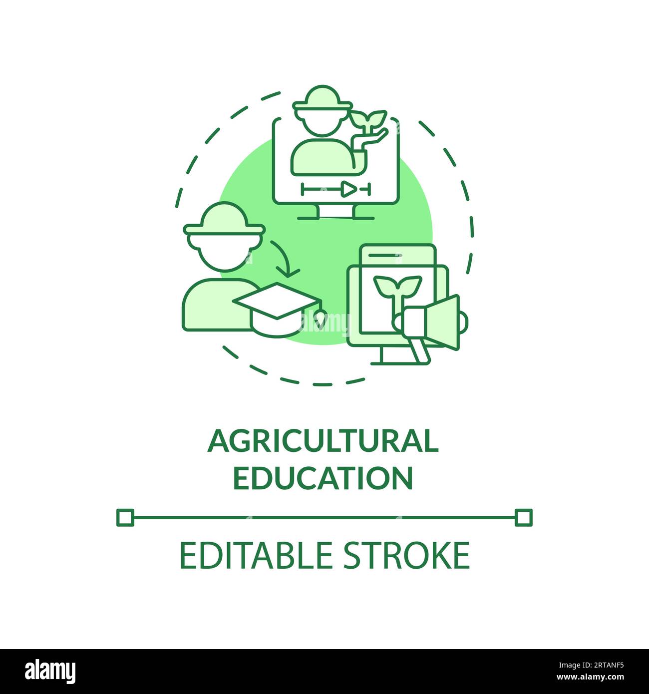 Agricultural education green concept icon Stock Vector Image & Art - Alamy