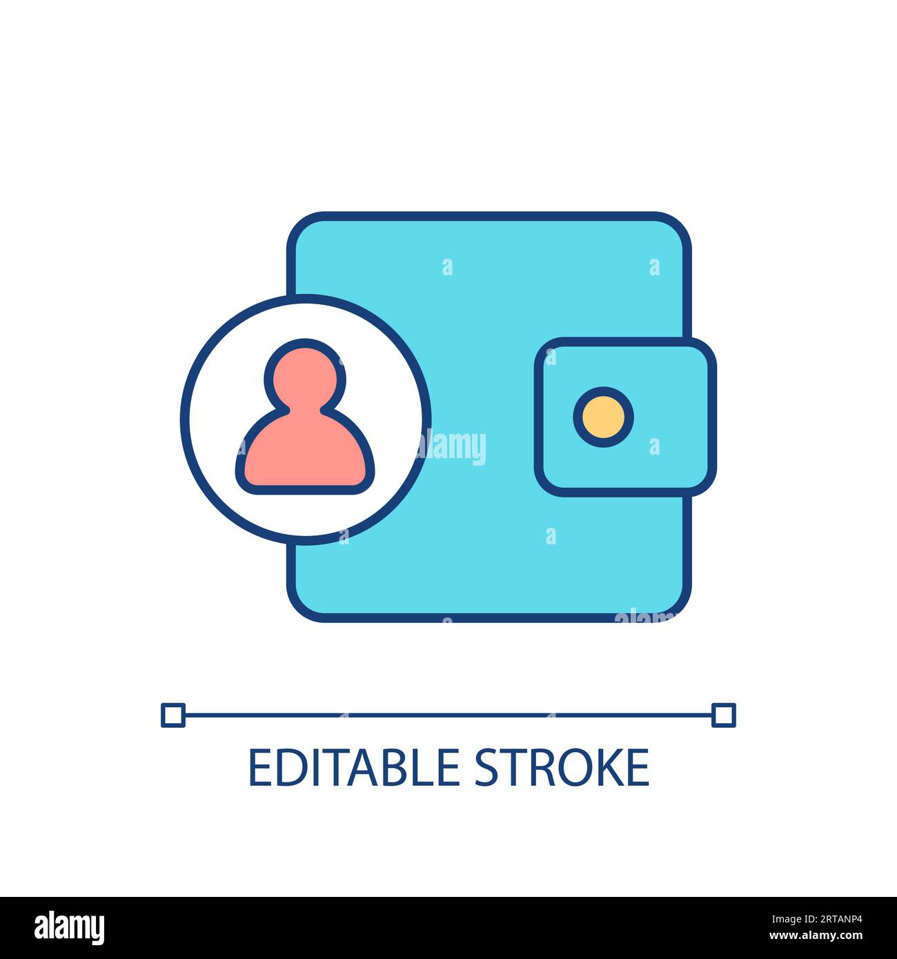 Customizable transfer to wallet linear icon Stock Vector