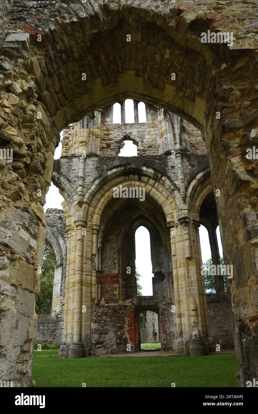 Netley Abbey in Hampshire was built by the Cistercian monks and now a romantic ruin. Stock Photo