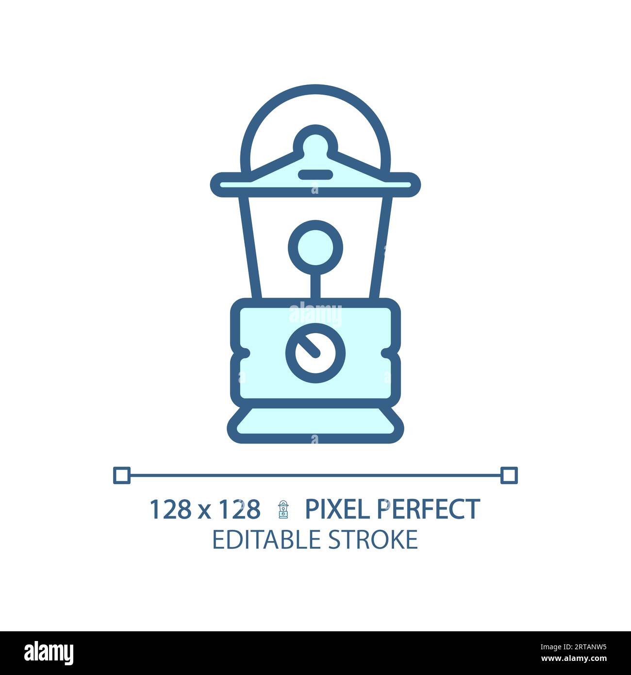 Customizable lantern simple thin linear blue icon Stock Vector