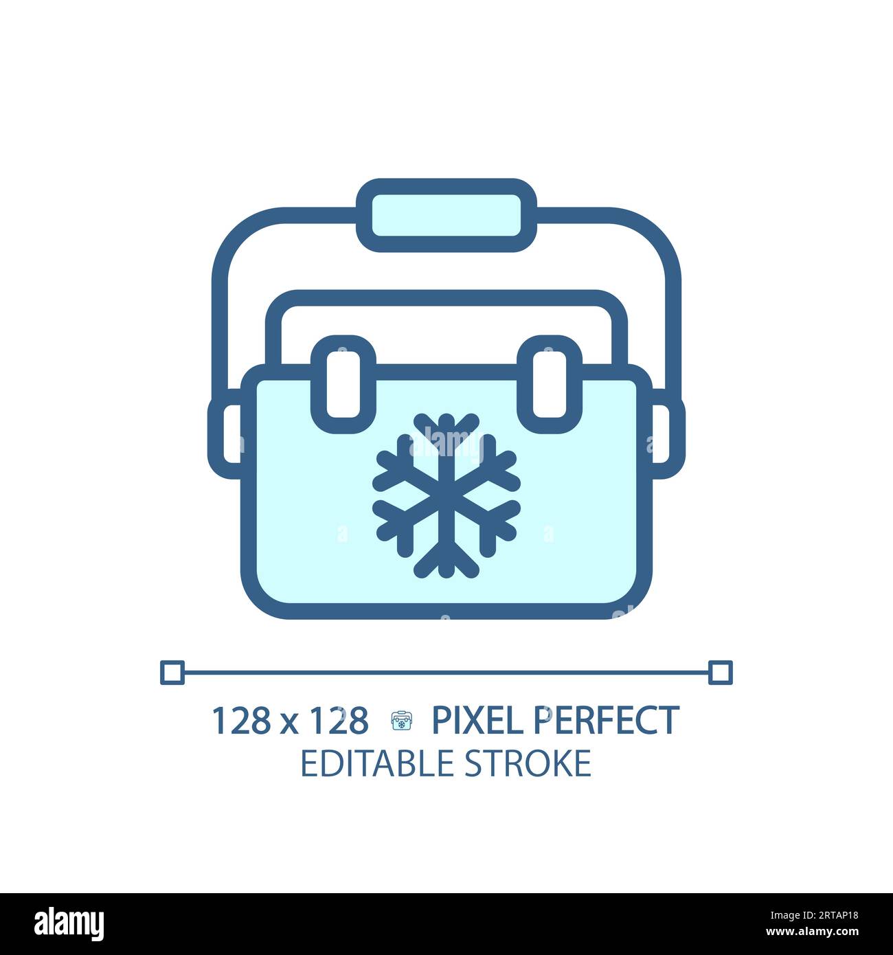 Customizable ice box simple thin linear blue icon Stock Vector