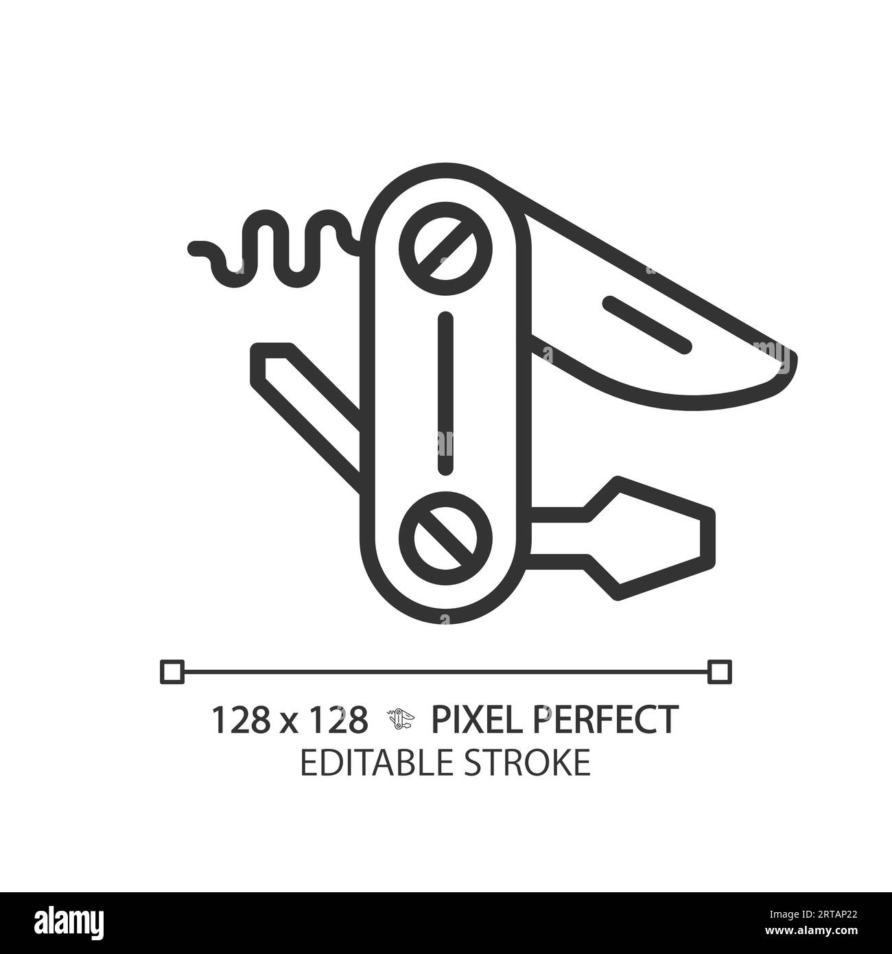 Customizable utility knife simple thin linear black icon Stock Vector