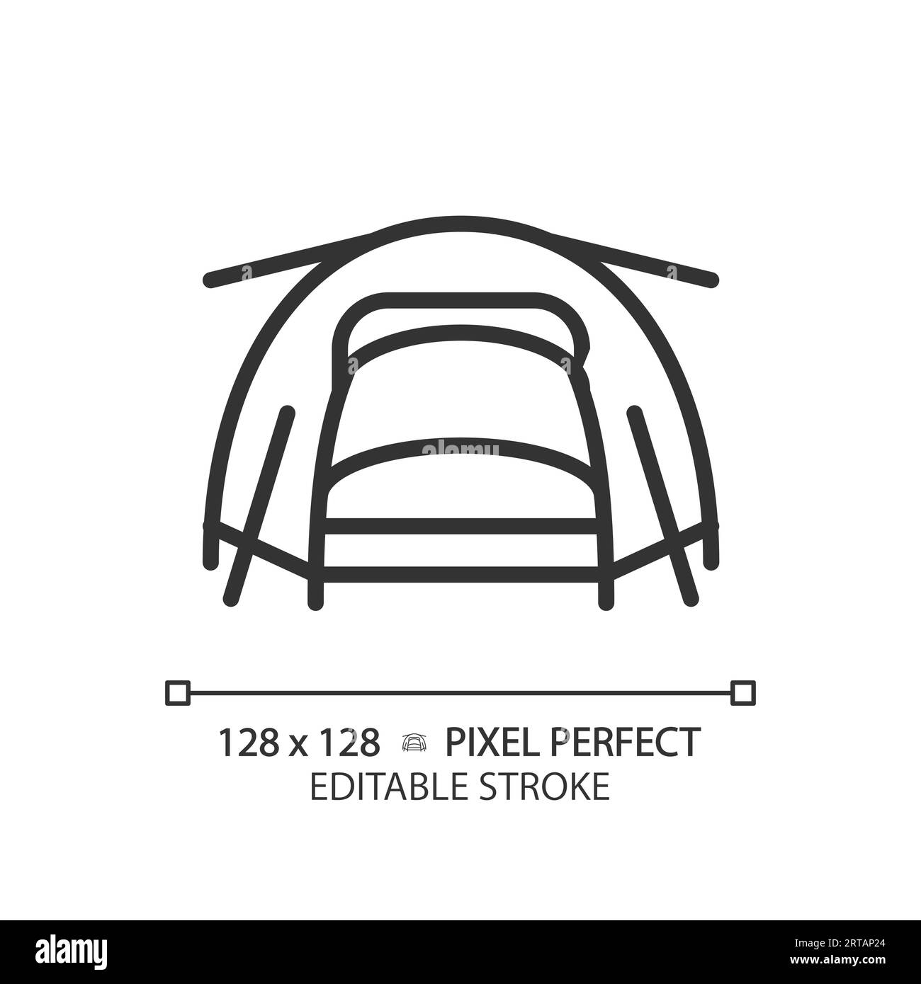 Customizable tent simple thin linear black icon Stock Vector