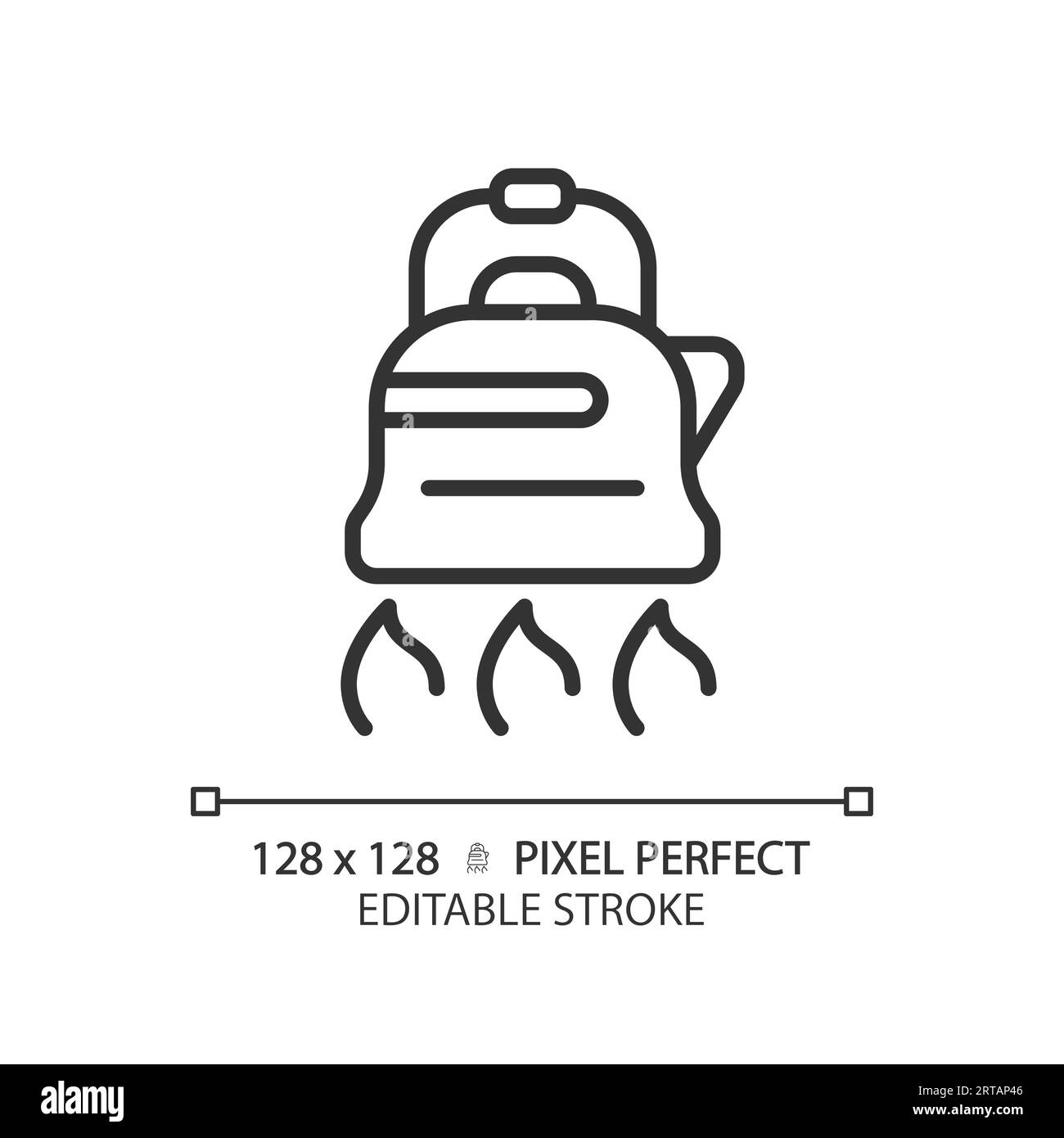 Customizable kettle simple thin linear black icon Stock Vector Image ...