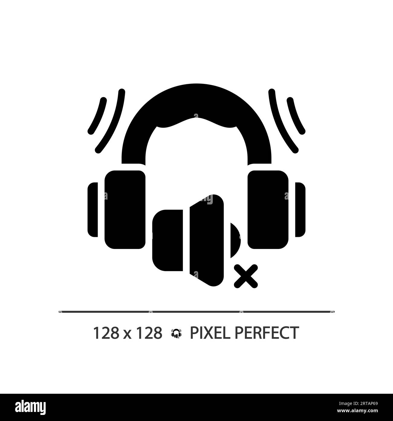 2D earmuffs glyph style solid icon Stock Vector