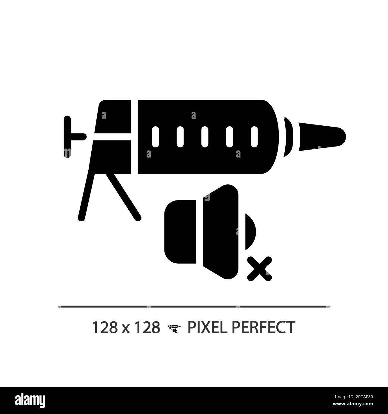 2D soundproof sealant glyph style solid icon Stock Vector