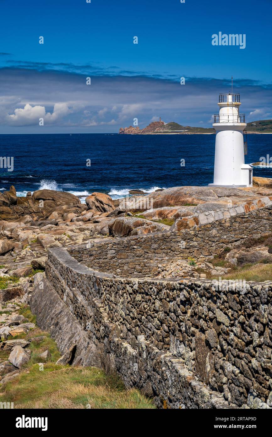Lighthouse, Virxe da Barca, Muxia, Galicia, Spain Stock Photo