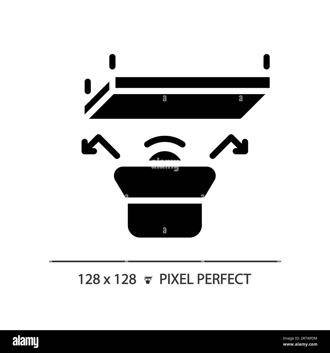2D soundproof ceiling glyph style solid icon Stock Vector