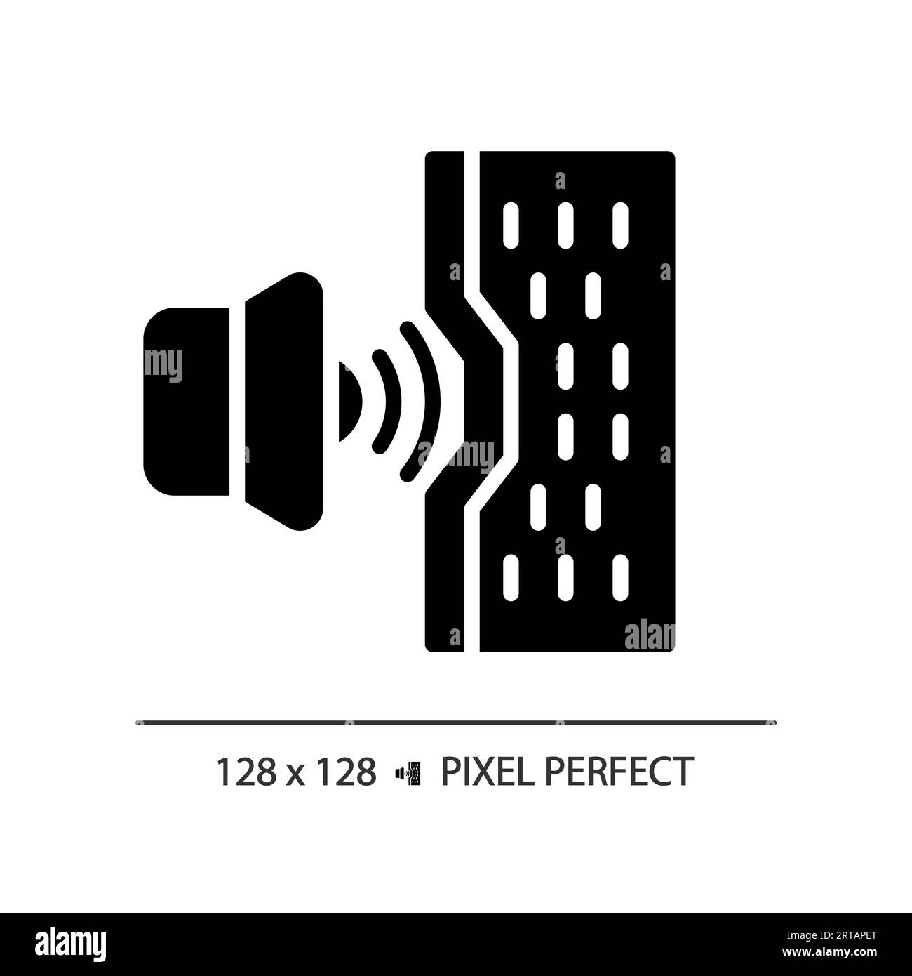 2D soundproof material glyph style solid icon Stock Vector