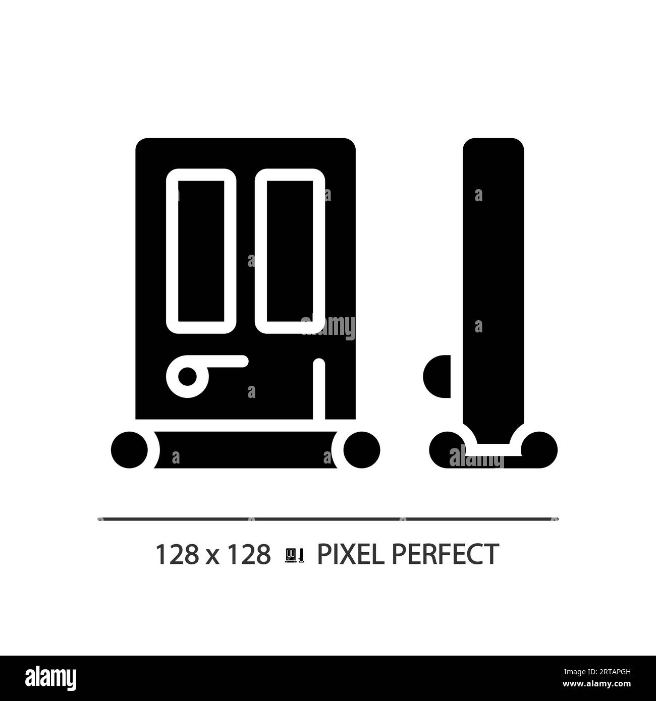 2D door seal glyph style solid icon Stock Vector