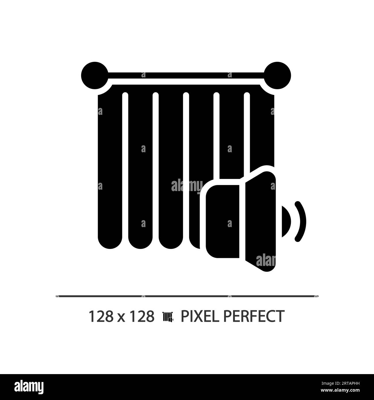 2D soundproof curtain glyph style solid icon Stock Vector