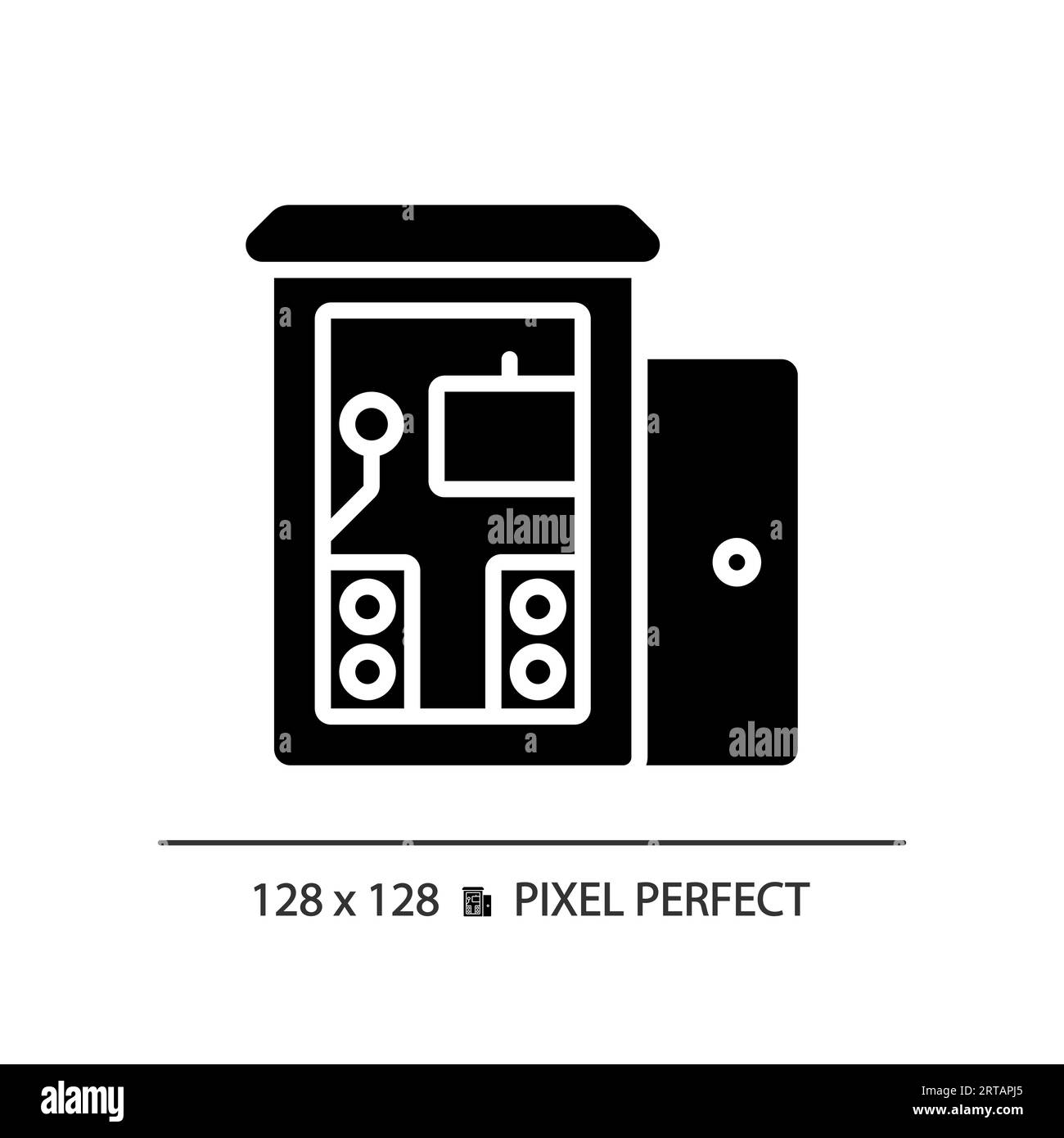 2D soundproof music studio glyph style solid icon Stock Vector