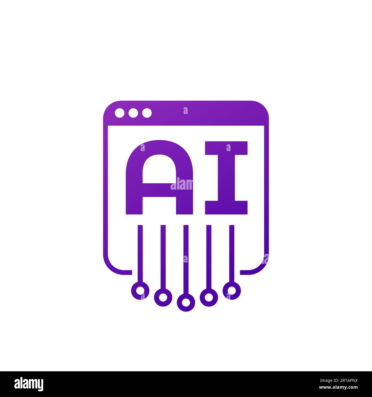 AI service icon on white Stock Vector