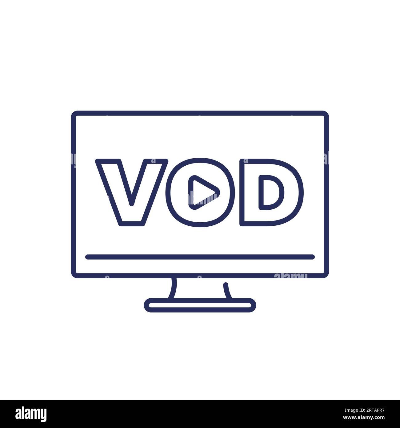 VOD, video on demand line vector icon Stock Vector Image and Art