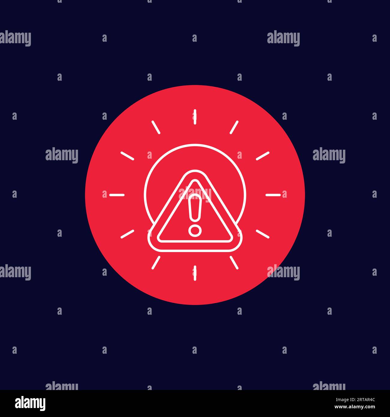 UV radiation warning, linear icon Stock Vector