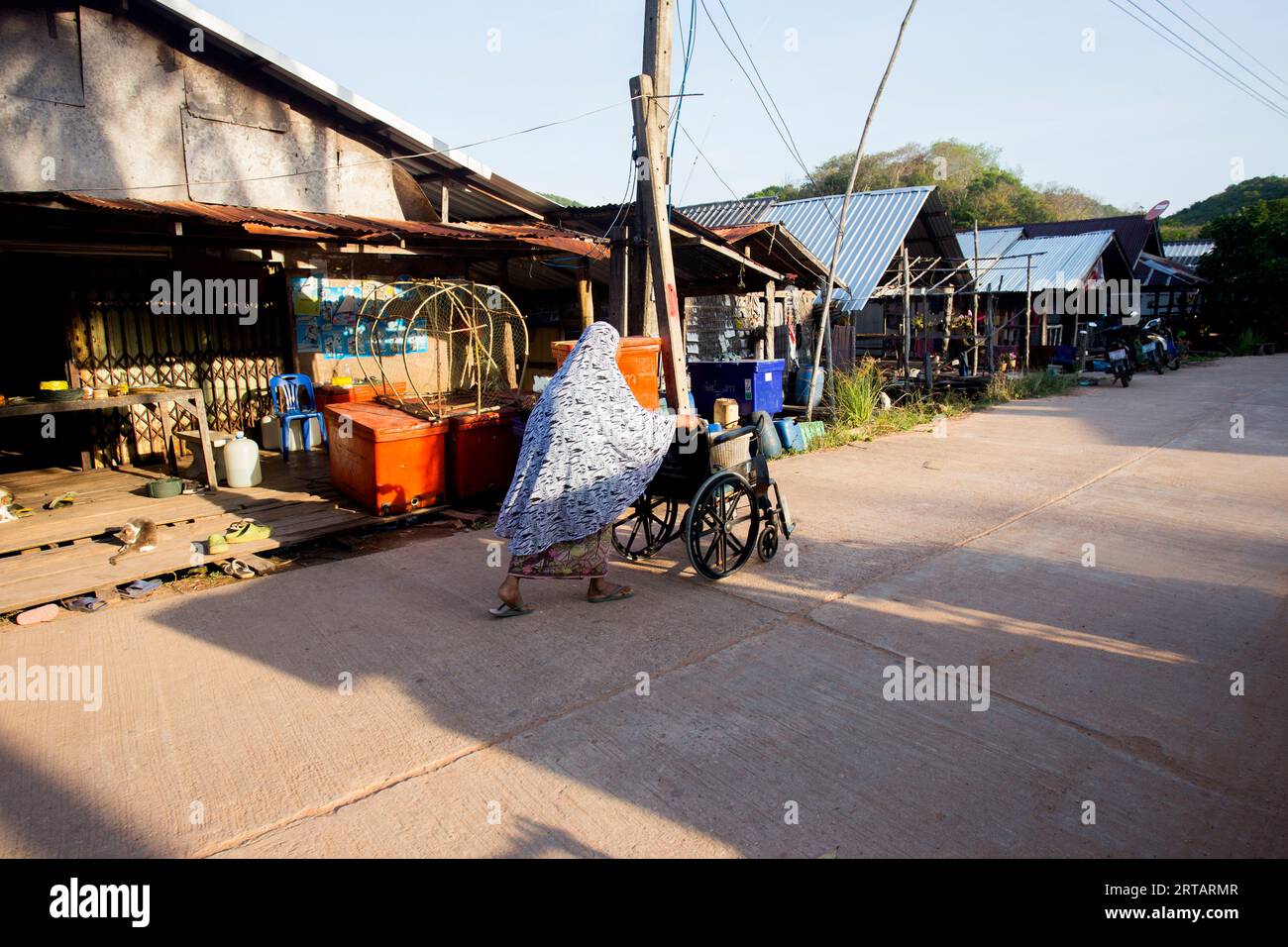 Koh Yao, Thailand; 1st January 2023: Elderly people in a fishing village on the island of Koh Yao in southern Thailand. Stock Photo