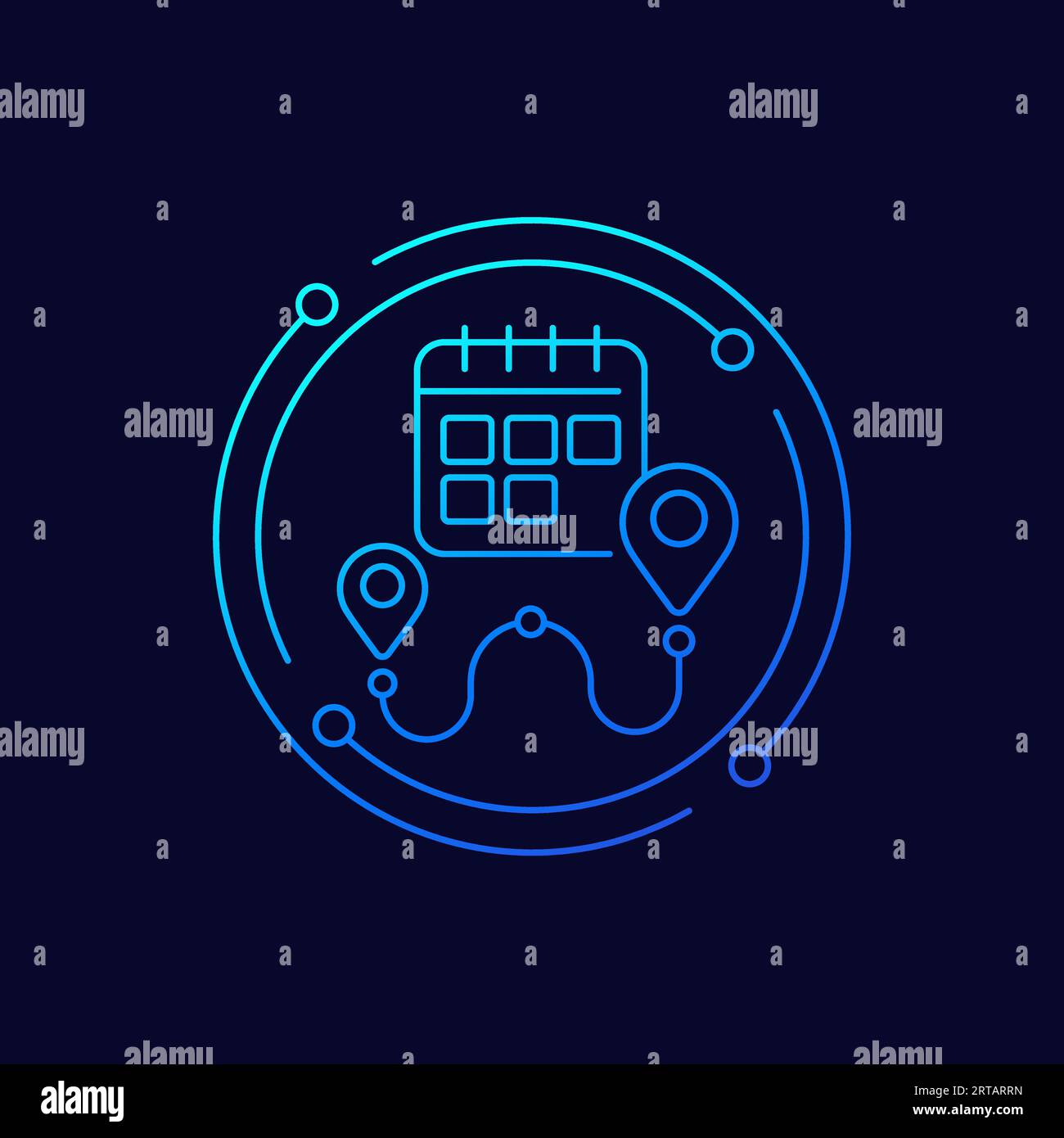 Delivery schedule calendar icon linear design stock vector image