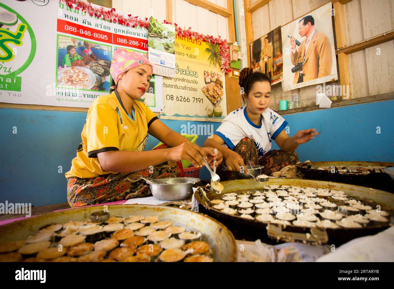 Koh Yao, Thailand; January 1, 2023: A group of women preparing ...