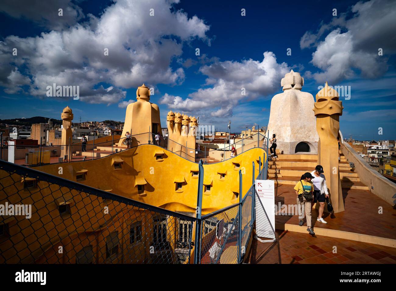 La Pedrera - Casa Milà, apartment building designed by Catalan architect Antoni Gaudi, on Passeig de Gracia, Barcelona, built between 1906 and 1912. Stock Photo