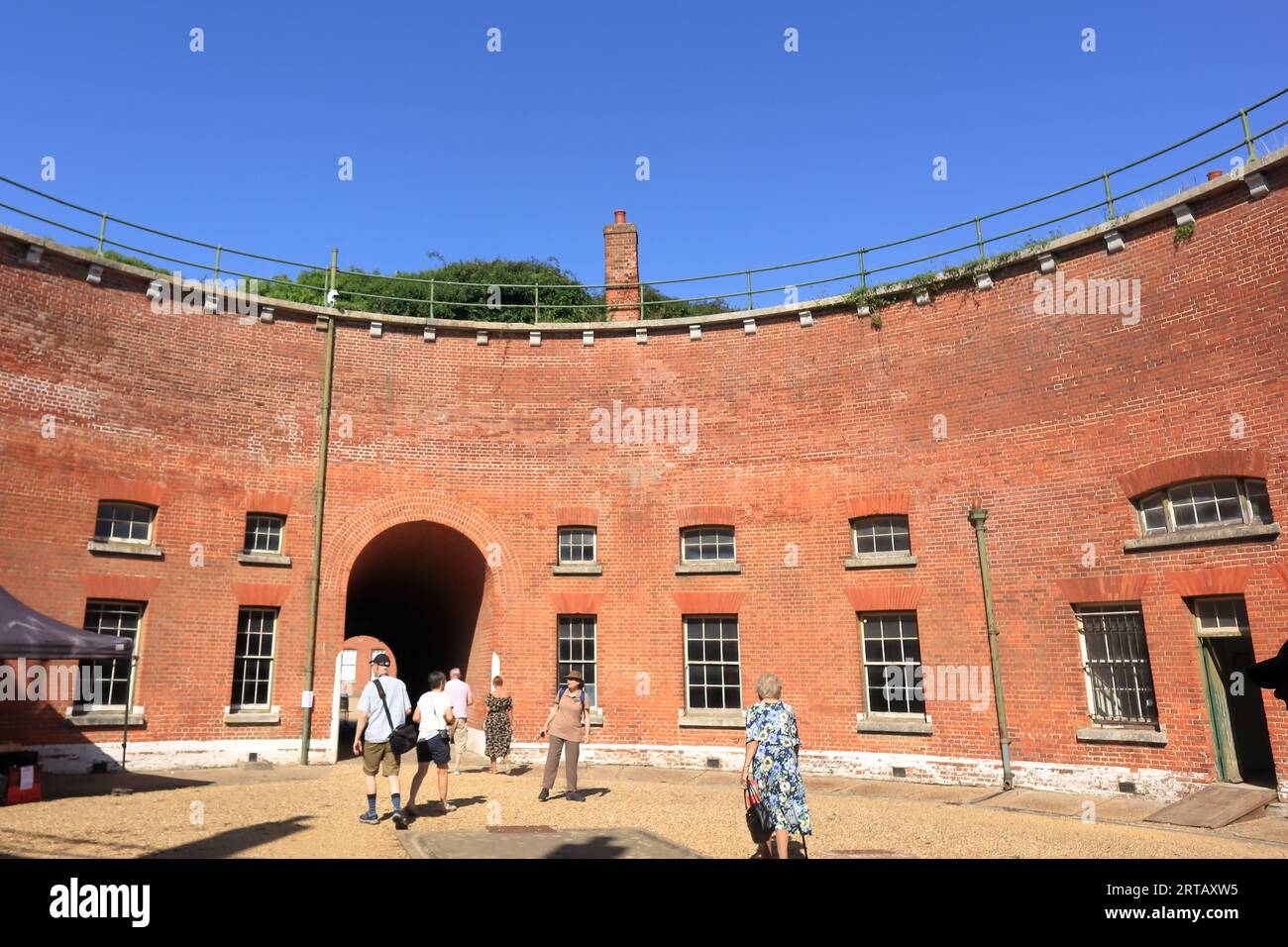Fort Brockhurst, Gosport, Hampshire, England. September 10th 2023. Gosport Heritage Open Day. The fort was built between 1858 and 1862. Part of the keep, opposite the entrance. The structure is circular and like a fort within a fort - the last line of defence. Stock Photo
