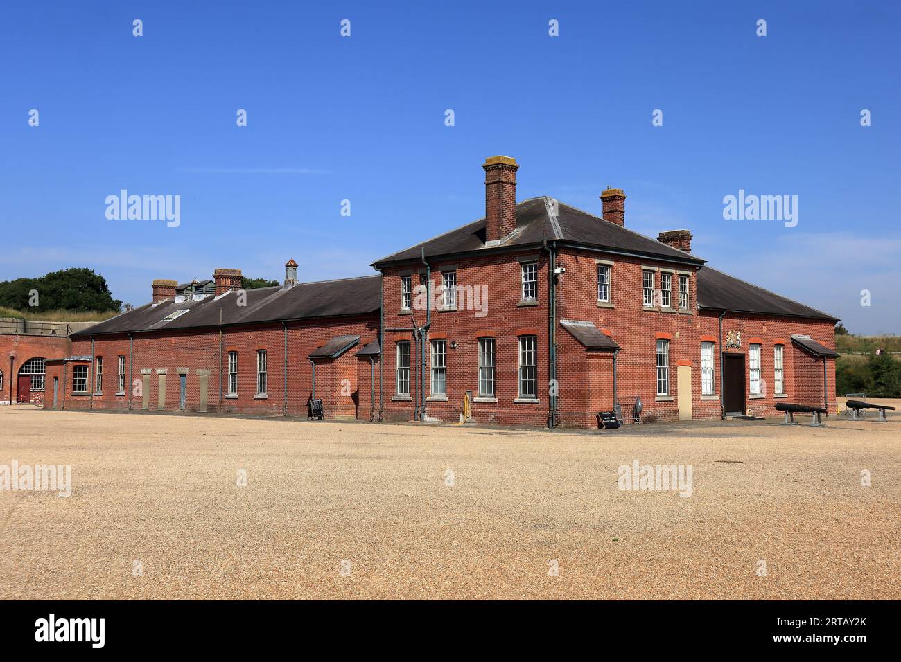 Fort Brockhurst, Gosport, Hampshire, England. September 10th 2023. Gosport Heritage Open Day. The fort was built between 1858 and 1862. A corner view of The Institute building which was added in 1899 to provide recreational facilities. Stock Photo