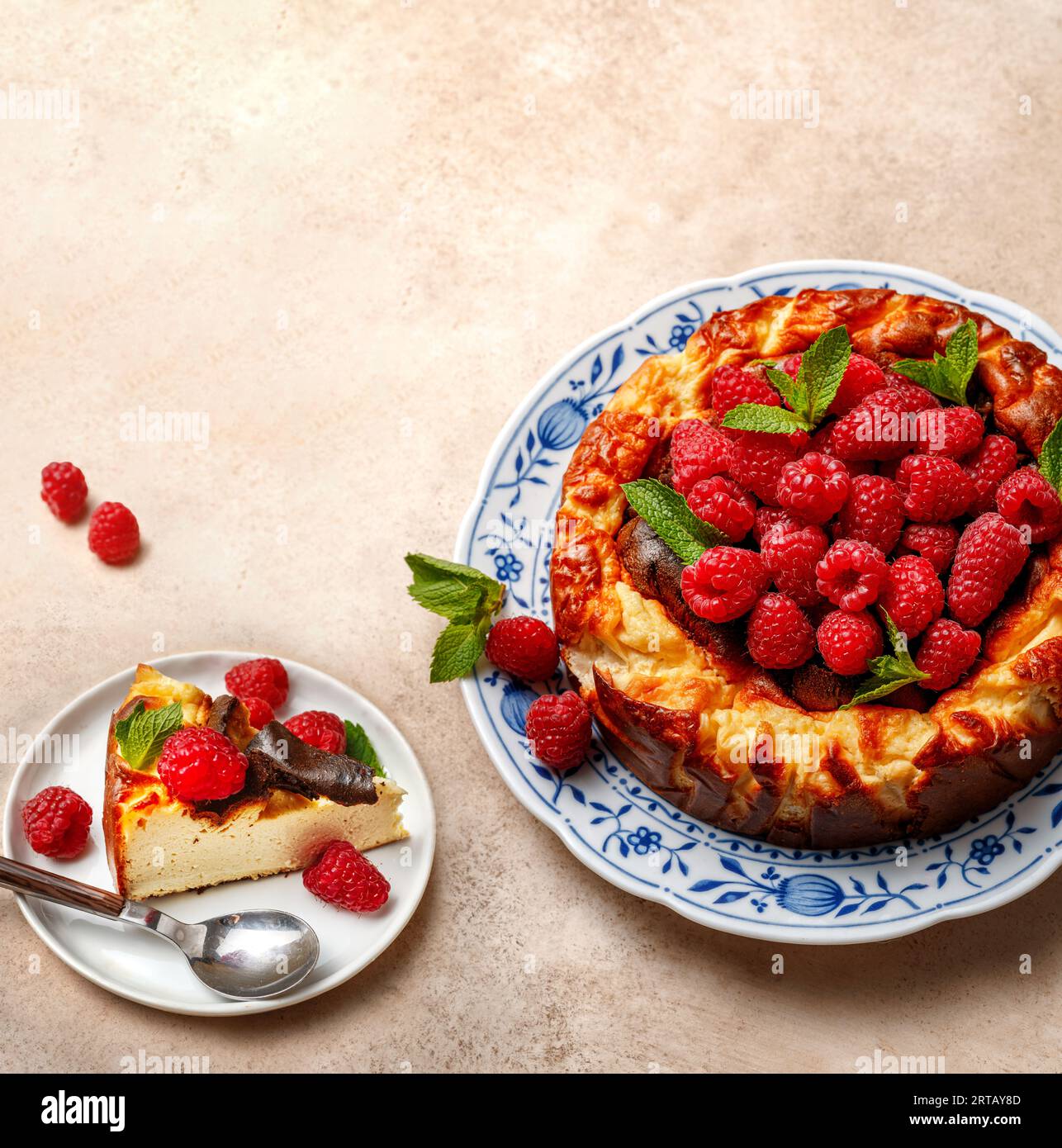 Raspberry Basque Cheesecake Cheesecake Saint Sebastian. Basque cheesecake. A piece of Spanish ...