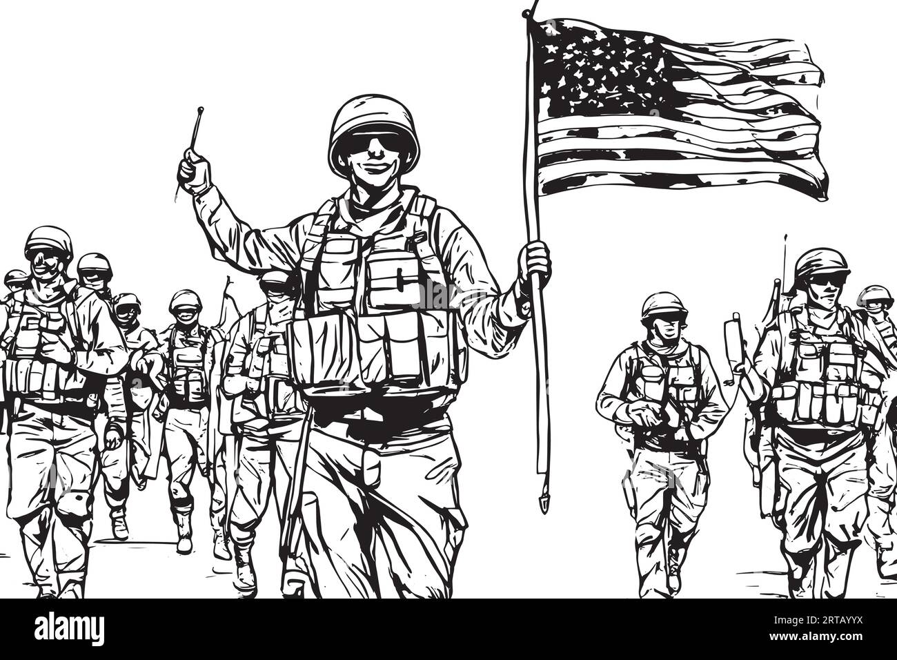 Sketch drawing patriot day background with a running man bring american ...