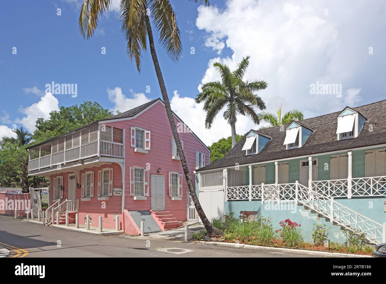 Colonial homes in Downtown Nassau, New Providence Island, The Bahamas