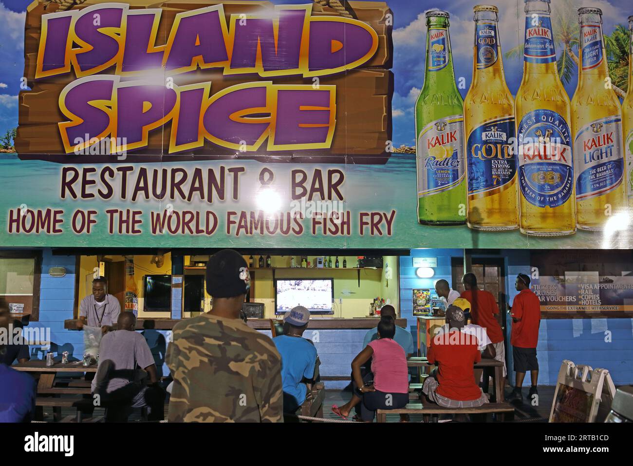 Fish fry are typical restaurants in the Bahamas that offer fish and