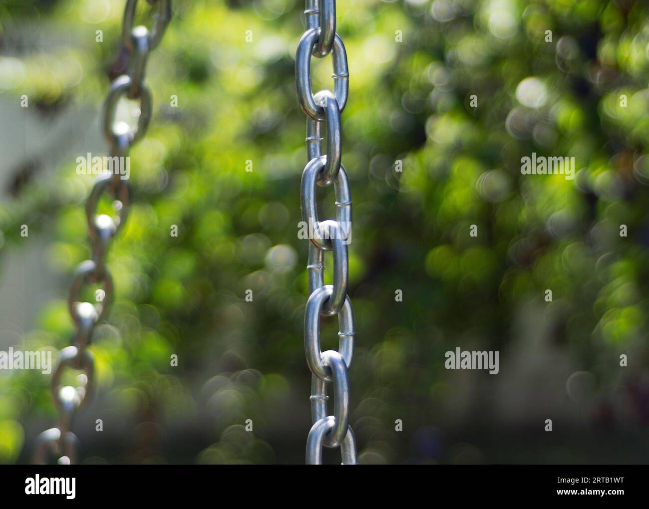 Steel chain links on a blurred background 3 Stock Photo Alamy