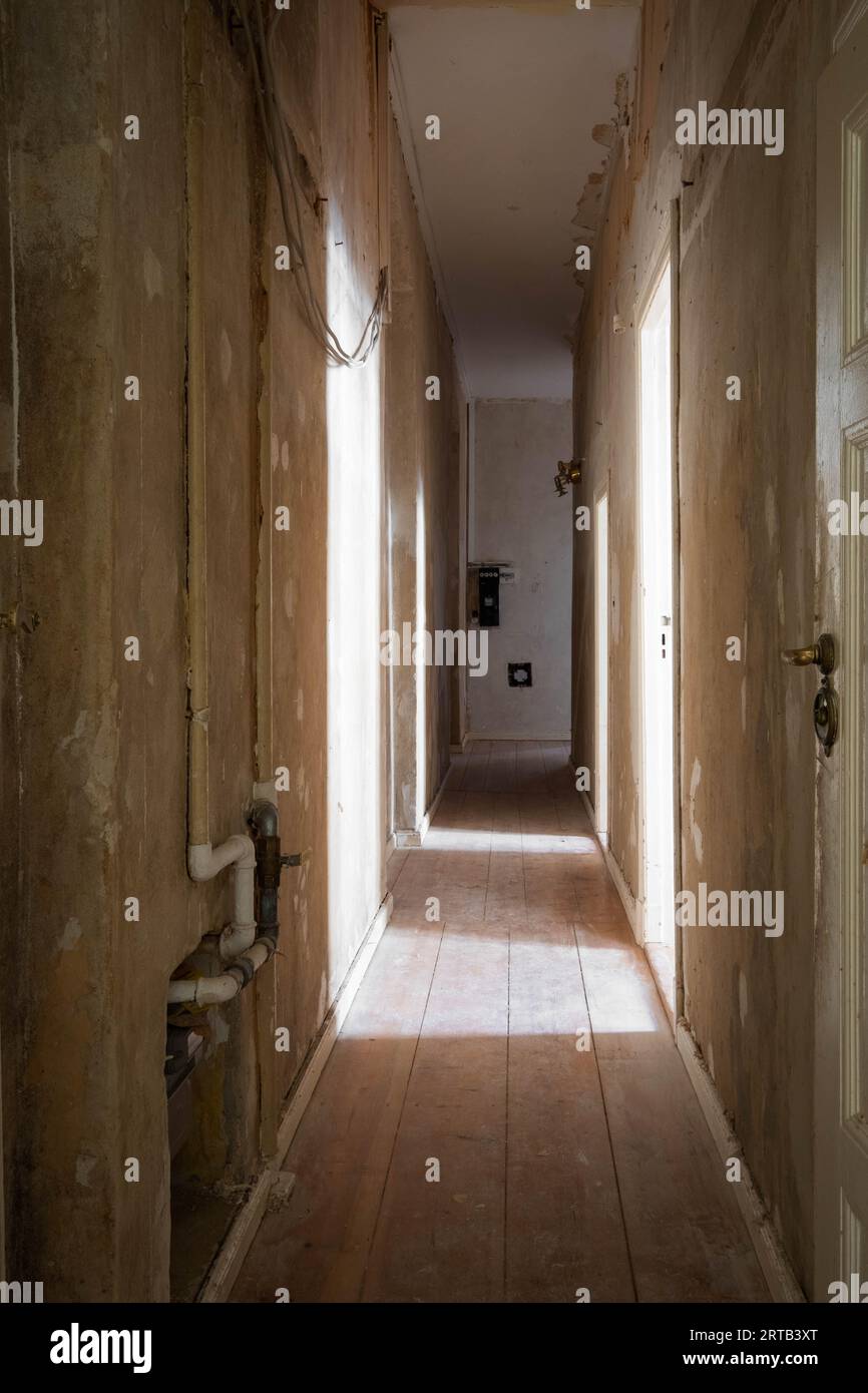 Corridor in old flat during renovation, home improvement concept Stock Photo