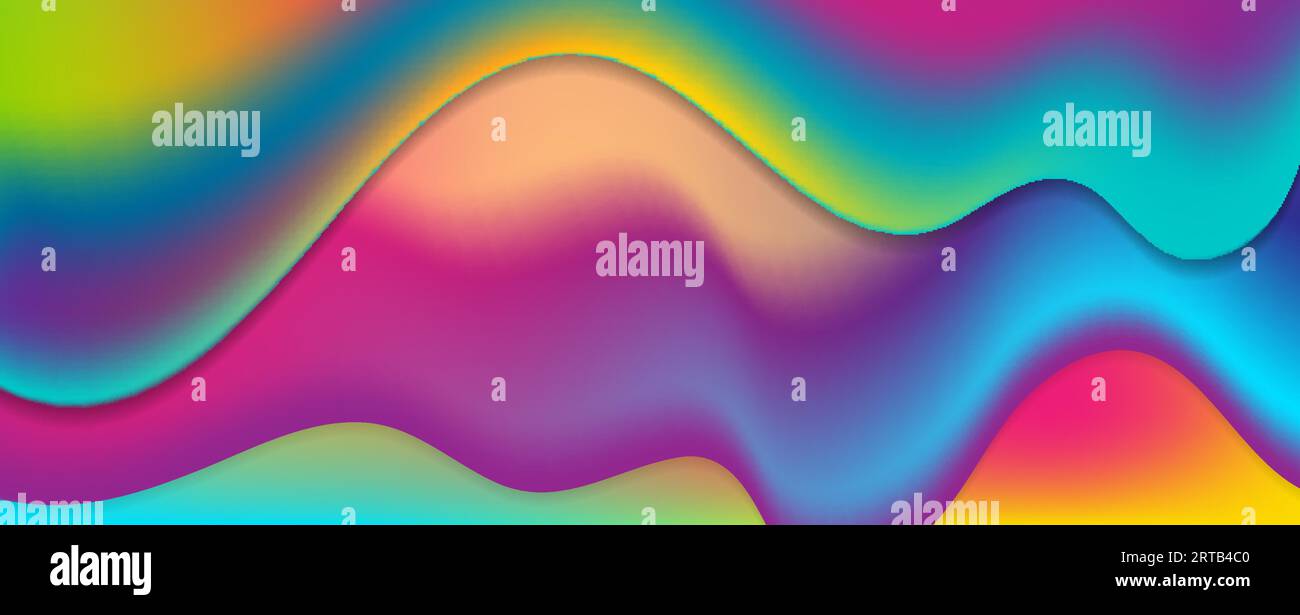 Colorful neon flowing liquid waves abstract modern design. Holographic ...