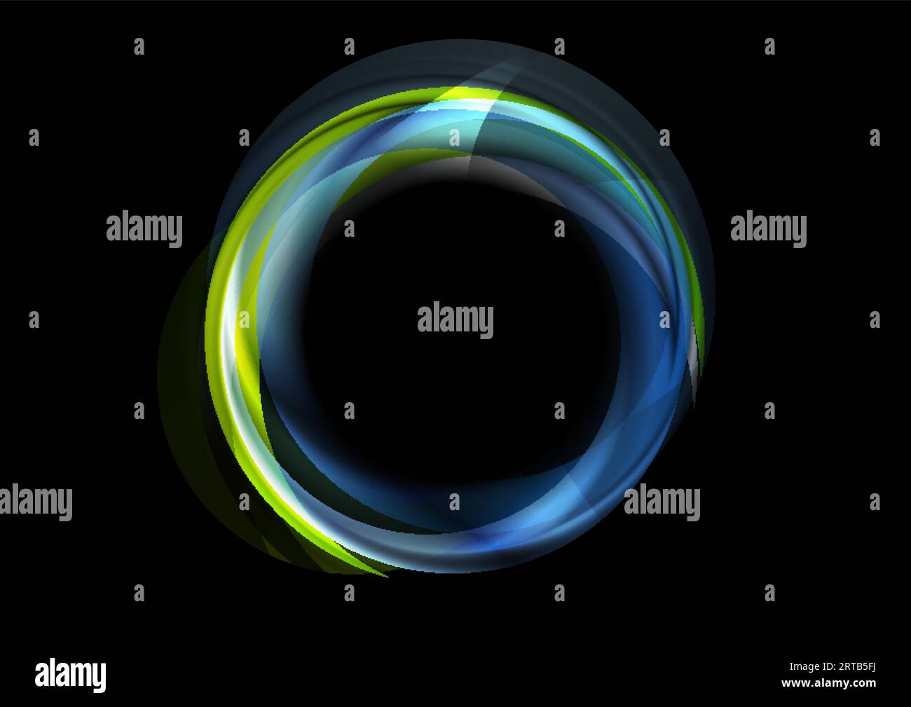 Colorful blue and green glowing abstract circular logo background ...