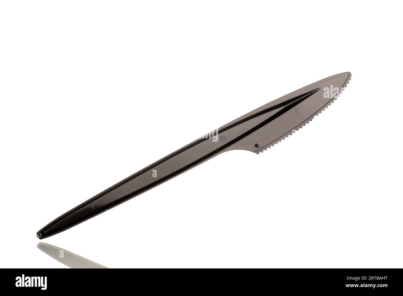 One plastic knife, macro, isolated on white background Stock Photo Alamy